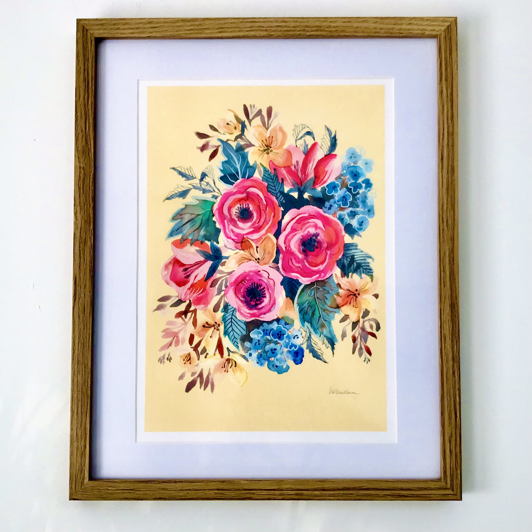 Victoria Hooper-Duckham Home 3 roses bouquet art print