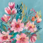 turquoise and pink camellias image by victoria hooper-duckham