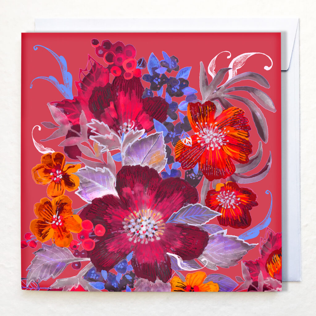 Red Anenomes card mockup