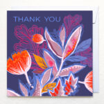 Greetings card, modern image of anemone flowers and leaves, greetings card by Victoria Hooper-Duckham
