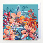 Home Original Floral Artwork 8 Dahlias floral artwork, greetings card by Victoria Hooper-Duckham