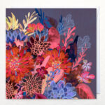 Home Original Floral Artwork 14 Chrysanthemums Coral Radiant Front GCVHD25