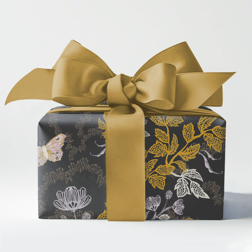 Gold leaf trellis luxury gift wrap