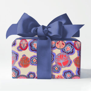 Mille Fleurs Gift Wrap Blue