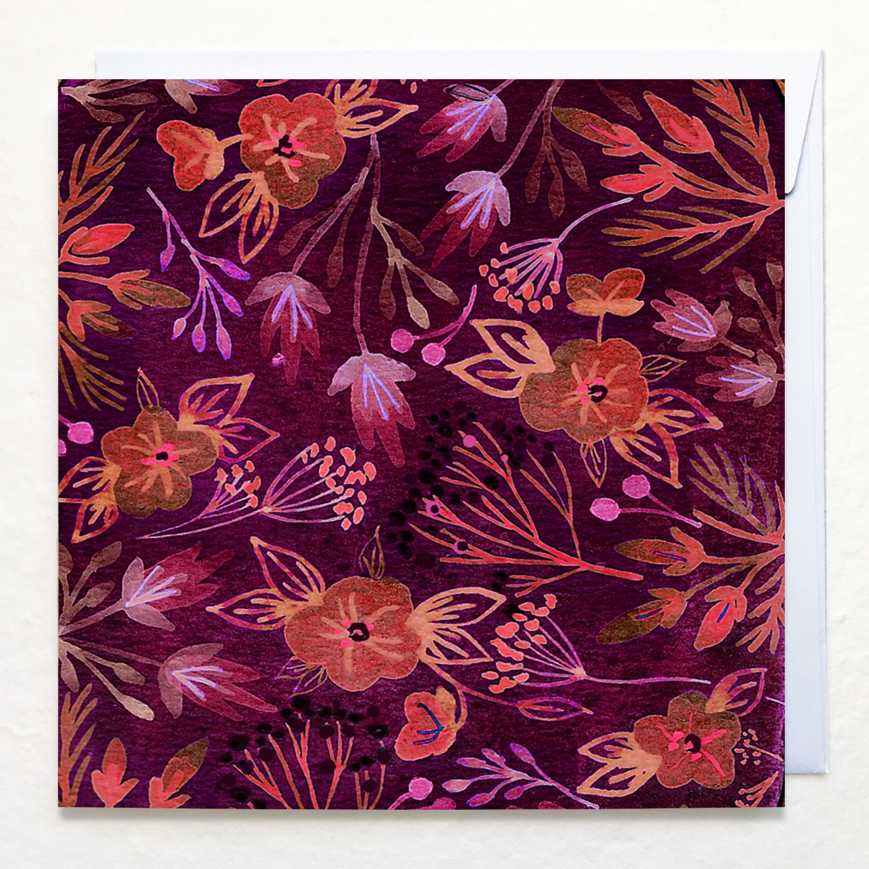 Warm Autumn Flowers Luxury greetings card